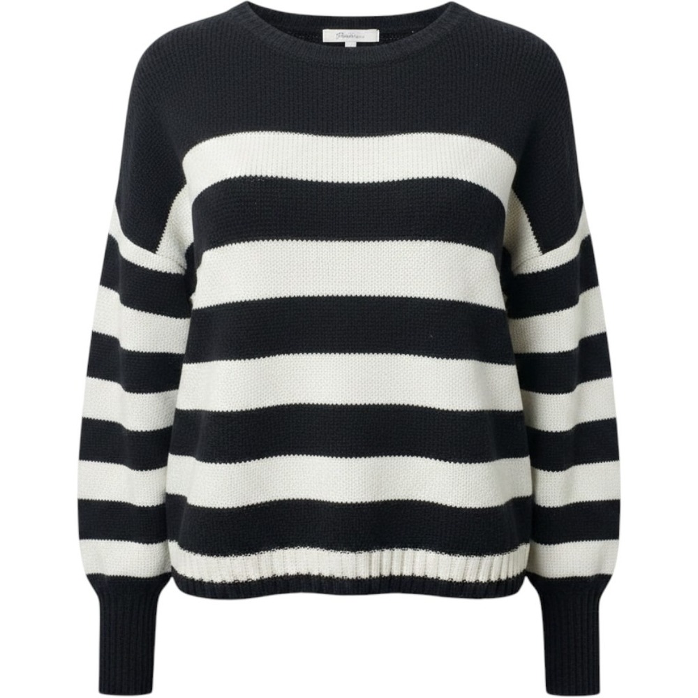 Madewell Women's Black & White Stripe Roll Neck Cotton Sweater NM588 Size Small